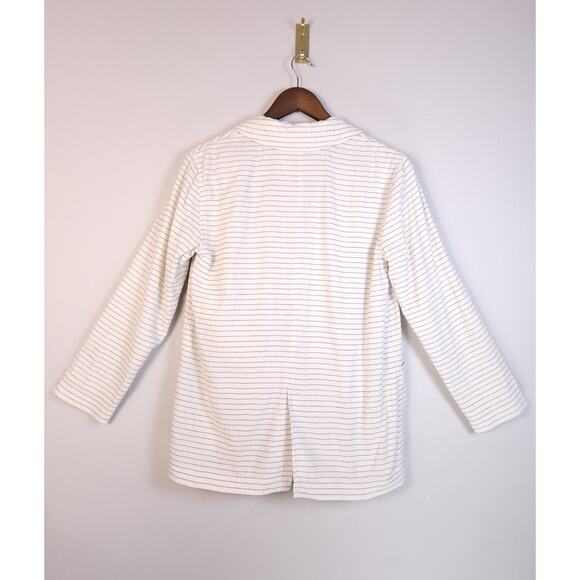 ANTHROPOLOGIE SIZE XS OVERSIZED DOUBLE BREASTED PINSTRIPE BLAZER BY CARTONNIER - Picture 5 of 9